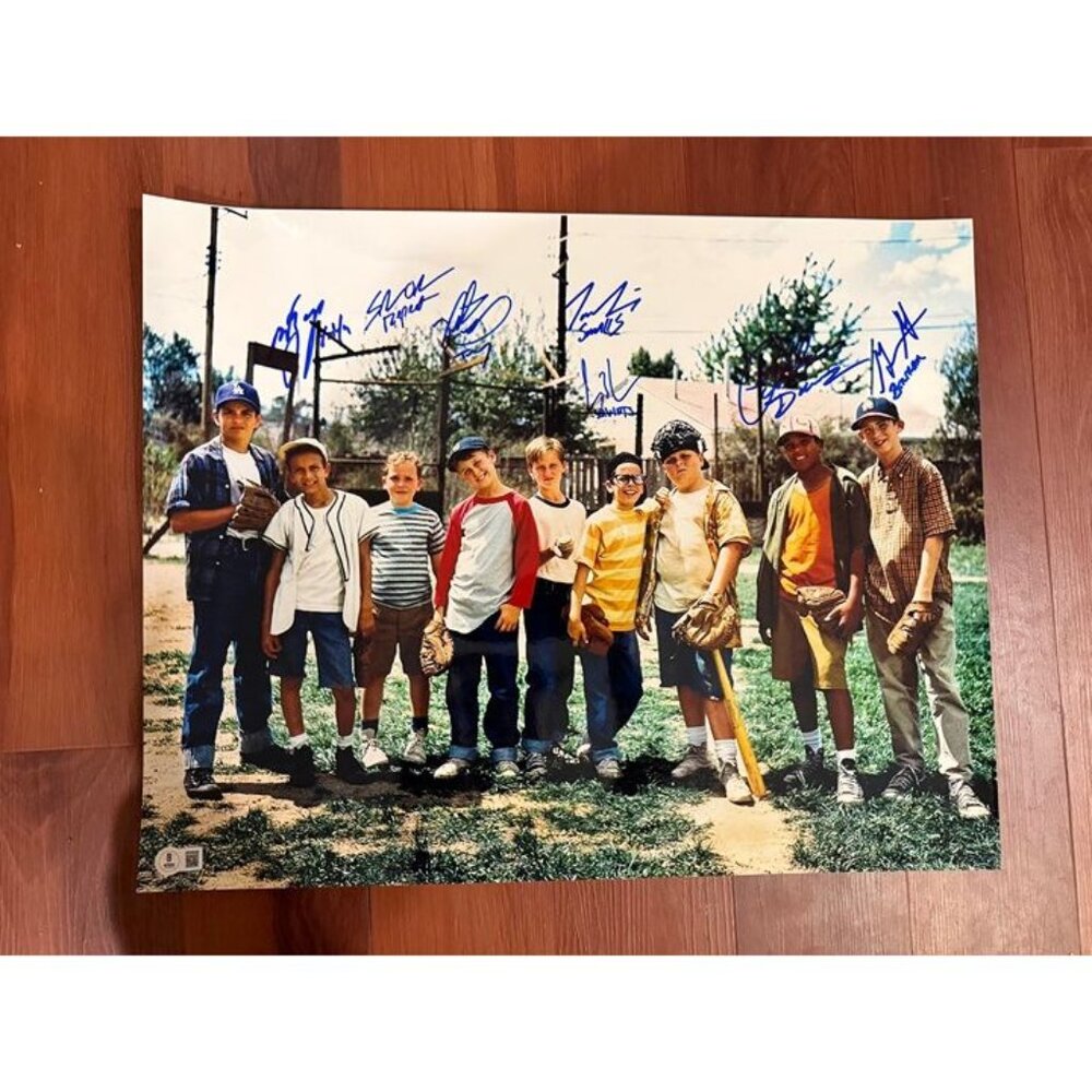 The Sandlot Movie Cast signed autographed 16x20 Photo 7 Signatures Beckett COA
